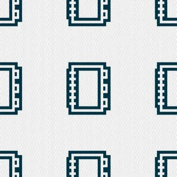 Book icon sign. Seamless pattern with geometric texture. Vector イラスト素材