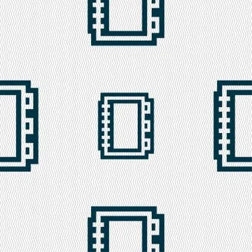 Book icon sign. Seamless pattern with geometric texture. Illustrazione stock