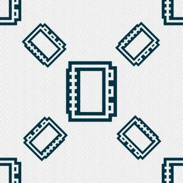 Book icon sign. Seamless pattern with geometric texture. Stock Illustration