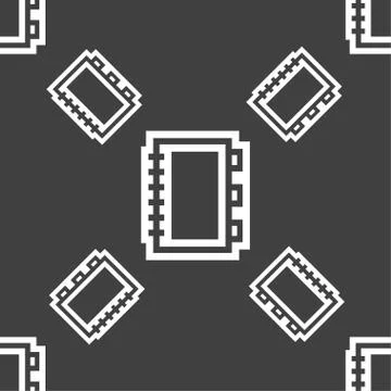 Book icon sign. Seamless pattern on a gray background. Illustrazione stock