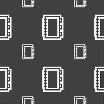 Book icon sign. Seamless pattern on a gray background. イラスト素材