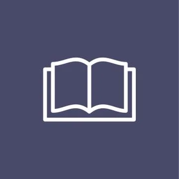 Book icon simple flat style outline illustration Stock Illustration