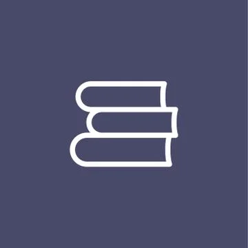 Book icon simple flat style outline illustration 스톡 일러스트