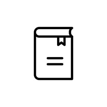 Book icon simple flat style outline illustration Stock Illustration