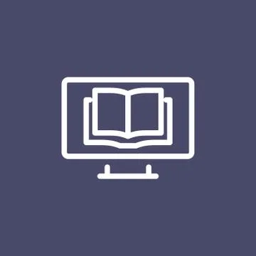 Book icon simple flat style outline illustration Stock Illustration
