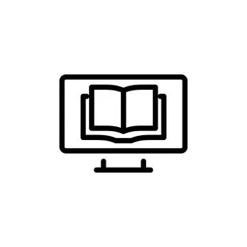 Book icon simple flat style outline illustration Stock Illustration