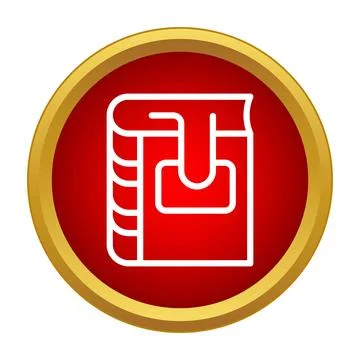 Book icon symbol bookmark on red background Stock Illustration