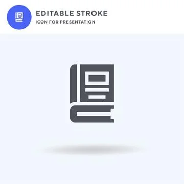 Book icon vector, filled flat sign, solid pictogram isolated on white, logo i Illustrazione stock