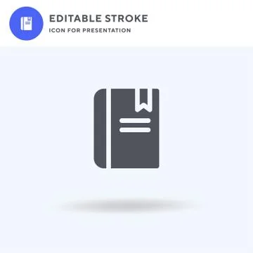 Book icon vector, filled flat sign, solid pictogram isolated on white, logo i Illustrazione stock