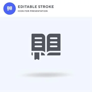 Book icon vector, filled flat sign, solid pictogram isolated on white, logo i 스톡 일러스트
