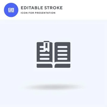 Book icon vector, filled flat sign, solid pictogram isolated on white, logo i Illustrazione stock