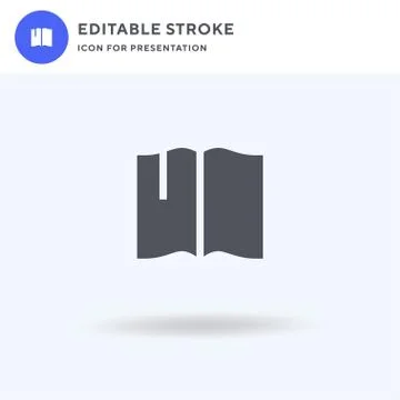 Book icon vector, filled flat sign, solid pictogram isolated on white, logo Illustrazione stock