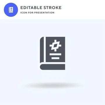 Book icon vector, filled flat sign, solid pictogram isolated on white, logo Illustrazione stock