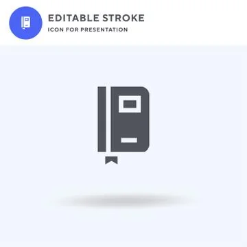 Book icon vector, filled flat sign, solid pictogram isolated on white, logo Illustrazione stock