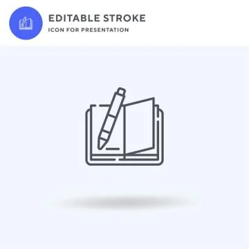 Book icon vector, filled flat sign, solid pictogram isolated on white, logo Illustrazione stock