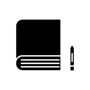 Book icon, vector illustration, black sign on isolated background Stock Illustration