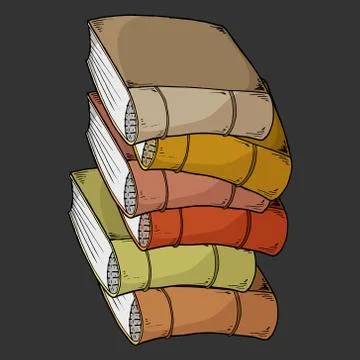 Book icon. Vector illustration of a book. Hand drawn set book. Stock Illustration