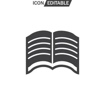 Book icon, vector illustration. Flat design with  gray color on white background Stock Illustration