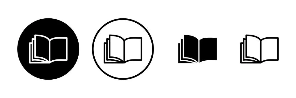 Book icon vector illustration. open book sign and symbol. ebook icon Stock Illustration