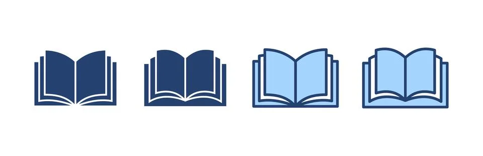 Book icon vector. open book sign and symbol. ebook icon Stock Illustration