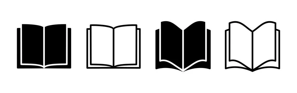 Book icon vector. Open book vector icon. Stock Illustration