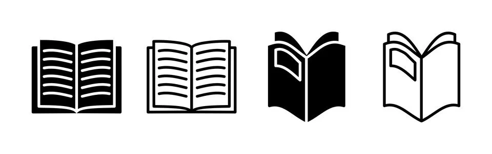 Book icon vector. Open book vector icon. Illustrazione stock
