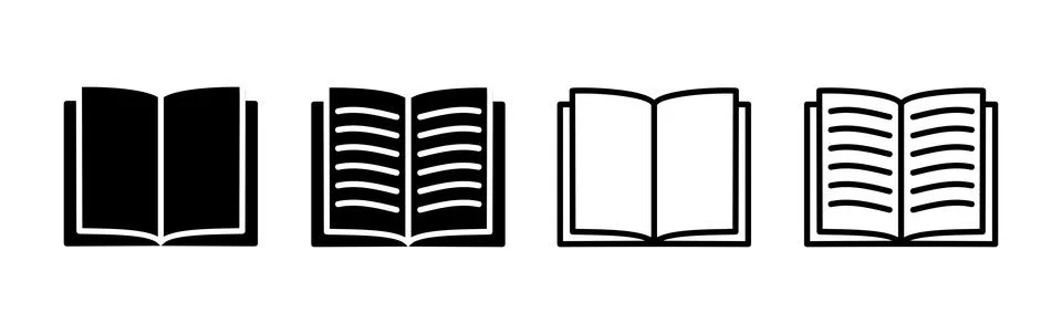Book icon vector. Open book vector icon. Stock Illustration