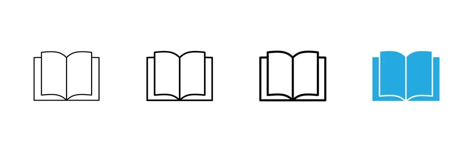 Book icon vector. open book sign and symbol. ebook icon Stock Illustration