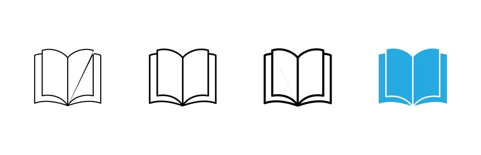 Book icon vector. open book sign and symbol. ebook icon Stock Illustration