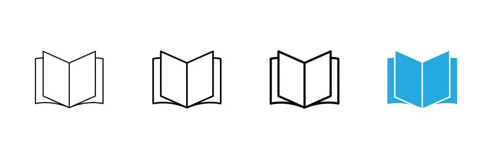 Book icon vector. open book sign and symbol. ebook icon Stock Illustration