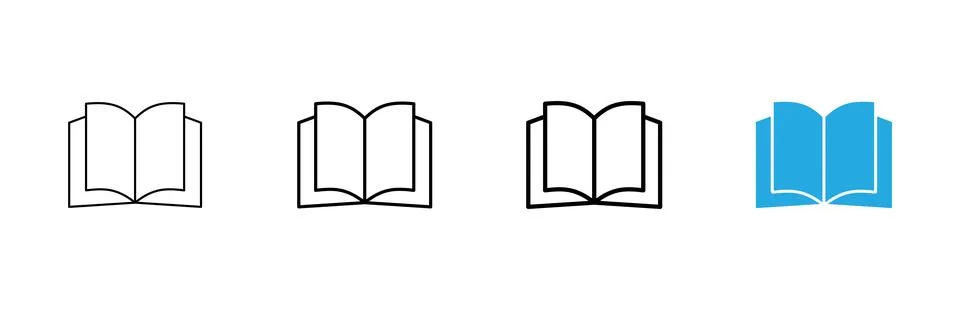 Book icon vector. open book sign and symbol. ebook icon Stock Illustration