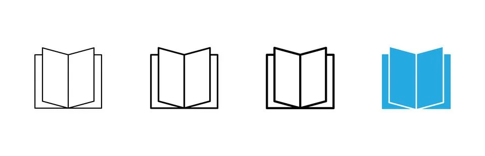 Book icon vector. open book sign and symbol. ebook icon Stock Illustration