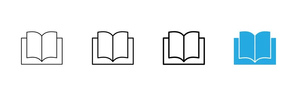 Book icon vector. open book sign and symbol. ebook icon Stock Illustration