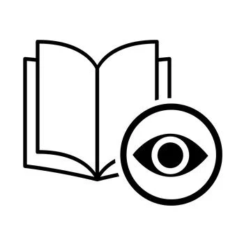Book icon, view open education textbook, library vector illustration  symbol. Illustrazione stock