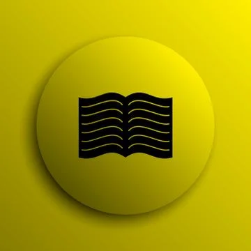 Book icon. Yellow internet button.. 스톡 일러스트