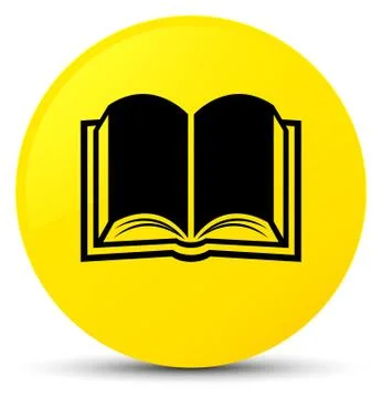 Book icon yellow round button Stock Illustration
