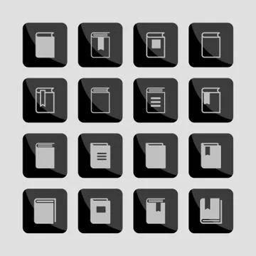 Book icons Stock Illustration