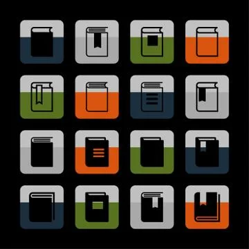 Book icons Stock Illustration