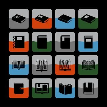 Book icons Stock Illustration