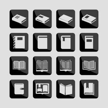 Book icons Stock Illustration
