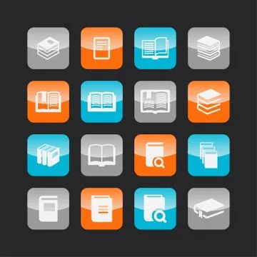 Book icons Stock Illustration