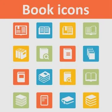 Book icons Stock Illustration