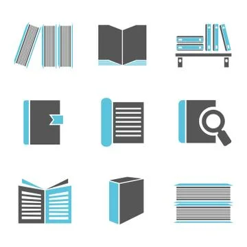 Book icons Illustrazione stock