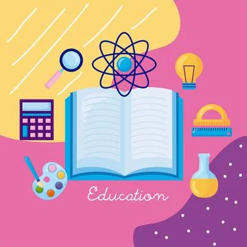 Book with icons Stock Illustration