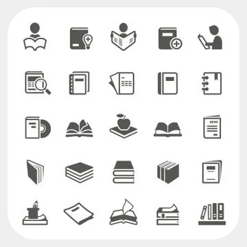 Book icons set Stock Illustration