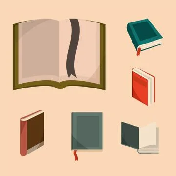 Book icons set, learning information or study style Stock Illustration