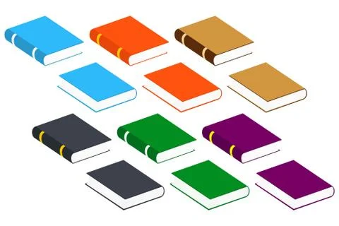Book Icons. Set Vector Isolated Pictogram of Different Colors Stock Illustration