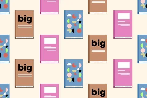 Book illuistration seamless pattern background Stock Illustration