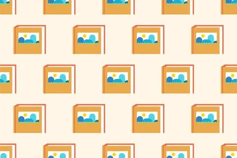 Book illuistration seamless pattern background Illustrazione stock