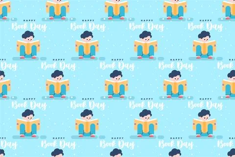 Book illuistration seamless pattern background Stock Illustration